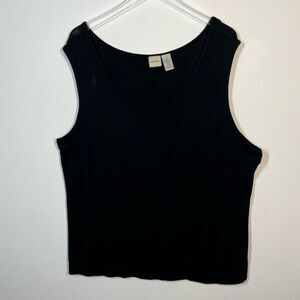 Merona Women's Size 1X Plus Size Black Rayon Tank Top Shirt